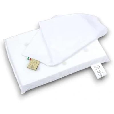 Bild av GM Babyminneskudde 24 x 34 babykudde ultra andningsbar minnesskumsäng med vitt avtagbart örngott i 100 % bomull för barnsäng, bärare, next to me Made in Italy
