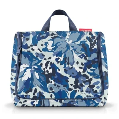 Bild av reisenthel toiletbag XL praktisk necessär med krokar, vattenavvisande material, Flora Blue, X L, Sporter