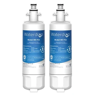 Bild av 2X Waterdrop 257760 kylskåpsvattenfilter, kompatibel med Panasonic CNRAH 257760, 125950, NR B53V1, B53V1 WB/X1D, BG53V2, BG53VW2, B53V2 XE, B54X1 WB/E; coAqua EFF 66 032B; AH PCN