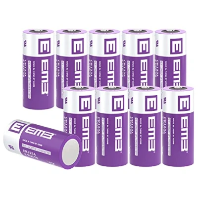 Bild av 10 stycken EEMB CR123A 3 V litiumbatteri 1 700 mAh CR123 batterier