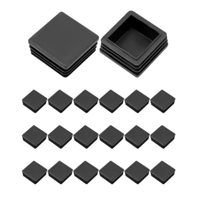 Bild av QWORK® 20 st 40 x mm lamellpluggar för fyrkantiga rör, fyrkantig svart plastpluggspets rörrör, polyetylenplast, ändpluggar