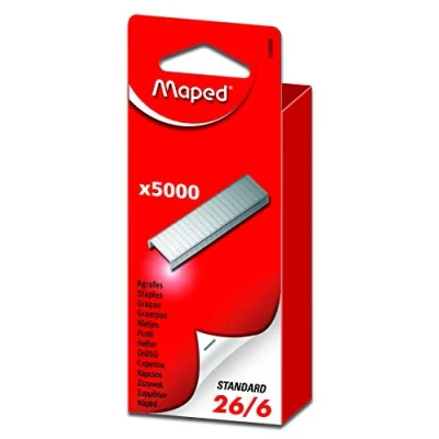 Bild av Maped häftklamrar 26/6, förzinkad, Gro förpackning VE = 1