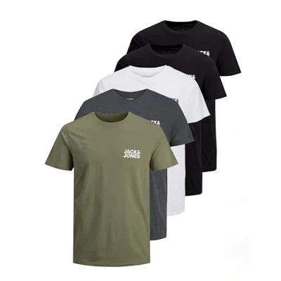 Bild av JACK &amp; JONES pack 2 Plus Size T shirts Rund Hals Tryck Design Logo Oversize, 5 (D förpackning), L