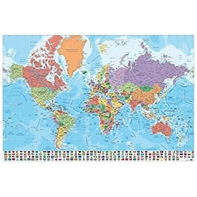 Bild av Grupo Erik World Map Poster 36 x 24 inches / 91.5 61 cm Shipped Rolled Up Cool Posters Art &amp; Prints Wall