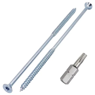Bild av SKIR&#039;CO (10 st) Förzinkat stål träskruvar 6,0 x 200 mm, Torx försänkta huvudskruvar, spånskivor, delvis gängade