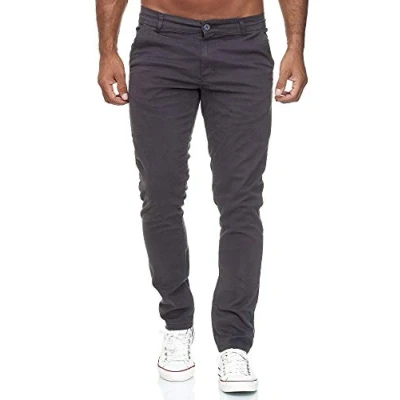 Bild av Elara Chino byxor för män Regular Slim Fit Stretch Chunkyrayan MEL009 Anthrazit 36/30