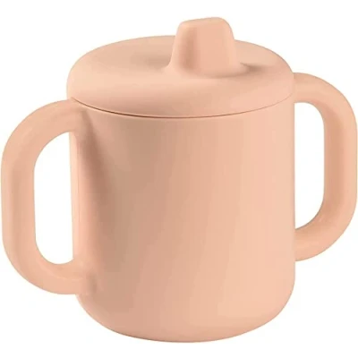 Bild av Béaba Inlärningsmugg, Baby, nappflask /muggfunktion, 100% silikon av hög kvalitet, stora handtag, lätt att greppa, ergonomisk, mjuk pip, rosa