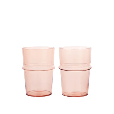 Bild av Ferm Living Boya Tall Glasses Glas Set of 2 Blush W8.8 x D8.8 H12 cm