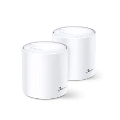 Bild av TP Link Deco X60 Mesh WLAN set (2 pack) Wi Fi 6 AX5400 Dual Band router och repeater, 2 x gigabit portar för varje enhet, rekommenderas hus med 35 sovrum, omfattande ungdomsskydd, WPA3