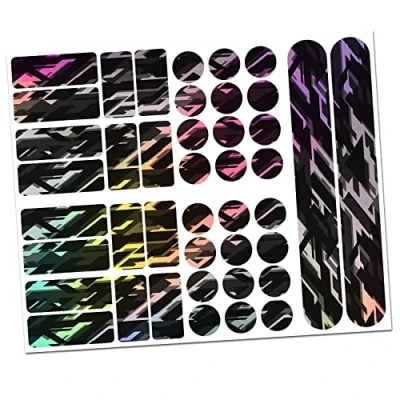 Bild av Finest Folia 34 delar cykel ram skyddsfolie folie dekal skydd MTB BMX kedja lackskyddsfolie R159 R160 (20 future hologram)