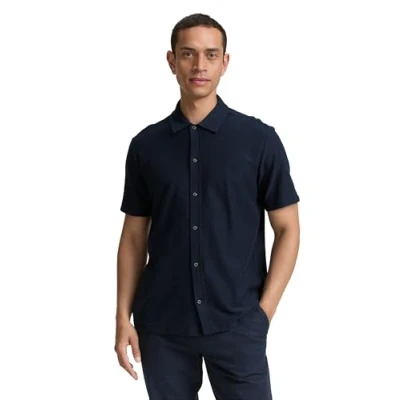 Bild av TOM Tailor Regular FIT Kurzarm Skjorta, Storlek: Medium, Sky captain blue