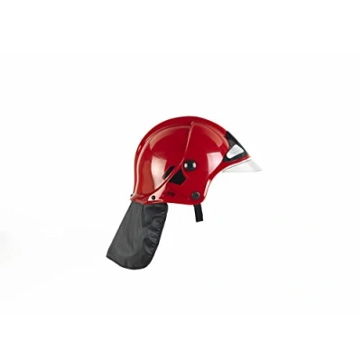 Bild av Theo Klein 8901 röd brandhjälm I Verklighetstrogen kopia MSA design Rörligt visir Anpassningsbar storlek Mått: 31 cm x 17,5 21
