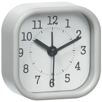 Bild av TFA Dostmann analog väckarklocka, 60,1035.10, perfekt reseväckarklocka, 5 x cm, liten och kompakt, pastellgrå, (L) 52 (B) 23 (H) mm