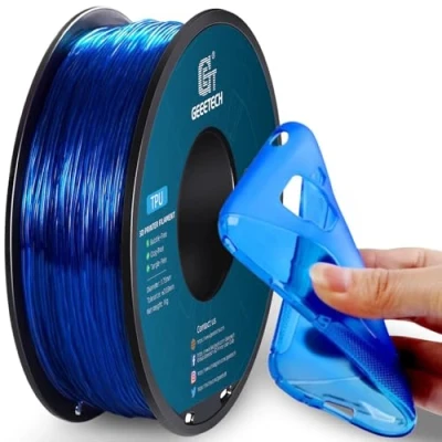 Bild av GEEETECH TPU filament 1,75 mm +/ 0,02 för 3D skrivare, 1 kg, spole, transparent blå