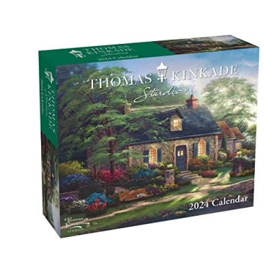 Bild av Thomas Kinkade Studios 2024 Day to Calendar: Original Andrews McMeel Tagesabreißkalender [Kalendar]