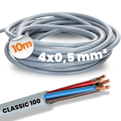 Bild av 10 meter Lapp 00101234 Oljeflex Classic 100 kontrollkabel 4 x 0,5 mm² utan gröngul skyddsledare I kabel ledare färgkodad PVC