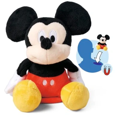 Bild av Disney 6315870460 Musse Pigg, Magnetisk Axelkompis, Pigg Som Mjukdjur Med Plattaför Att Kunna Bära På Axeln, 12 Cm, Från 0 Månader