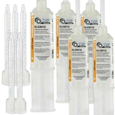 Bild av DIP Tools återförslutningsbar epoxiharts 2k lim 2 komponenter lim, med härdare, metalllim, alleslim (5x25ml)