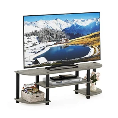 Bild av Furinno Turn S Tube Brett TV nöjescenter, enhet, stativ, fransk ek/svart, 120 (B) x 40 (H) 34 (D) cm