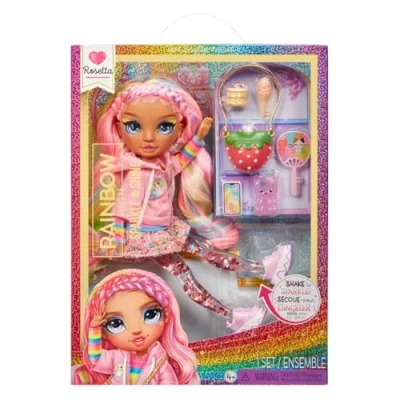 Bild av Rainbow High Sparkle and Shine Rosett (rosa) modedocka 28 cm med flytande gnistor i benen, skaka för att se dem lysa Åldrar 412 år