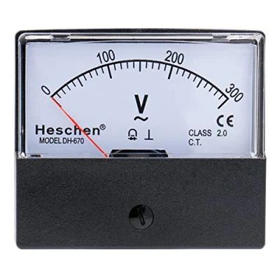 Bild av Heschen Rektangulär voltmeter analog panel volt spänningsmätare 670 stil AC 0 300V klass 2,5