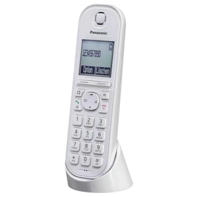 Bild av Panasonic KX TGQ200GW DECT IP telefon (trådlös, CAT iq 2.0 kompatibel, handsfree läge, samtalsspärr, Eco Plus, digital telefon) vit, único