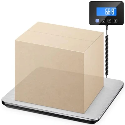Bild av Paketvåg, Förpackningsskala, Hög Precision Plattformsskala 200kg / 10g, Rostfritt Stål Postal Scale med Hold/Tara funktion, Väggmonterad LCD skärm, inklusive batterier, Typ C, för paket, bagage