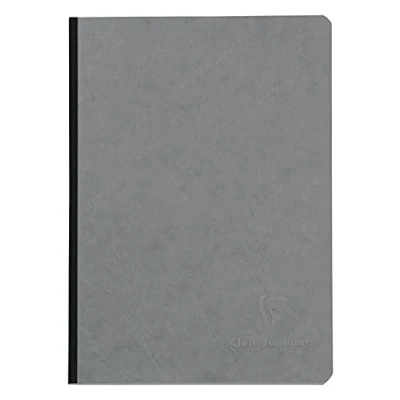 Bild av Clairefontaine 795425C ålderssamling väska en anteckningsbok sydd rygg grå A5 14,8 x 21 cm 192 sidor små plattor vitt papper 90 g glansigt kort omslag i läder
