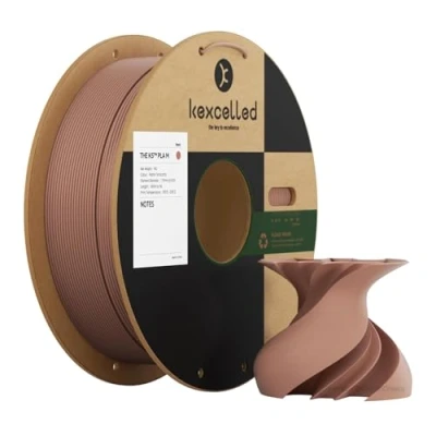 Bild av kexcelled Matt PLA filament 1,75 mm, 3D skrivartråd +/ 0,03 frostad textur, 1 kg spole (1,02 kg), passar de flesta FDM skrivare, terrakotta