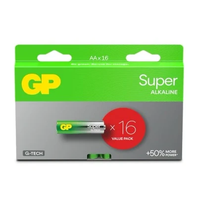 Bild av AA batterier set om 16 GP Super 1,5 V/LR06 Alkalisk Stylus Fleece Lång livslängd