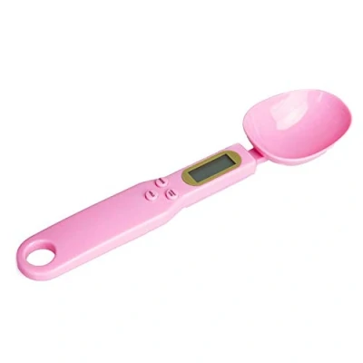 Bild av Mengshen Kök matvåg Steelyard Väger och mätning torr flytande ingrediens mjölk te mjöl kryddor medicin 1.1lb/500g bärbar LCD skärm milligram skala rosa