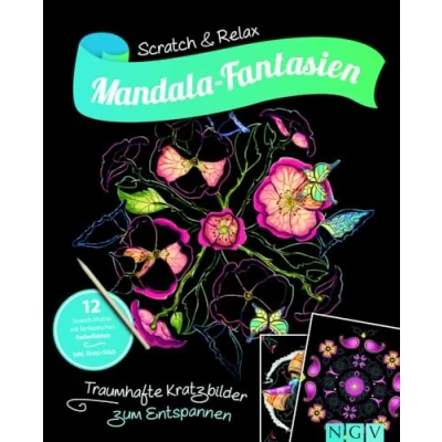 Bild av Mandala Fantasien Traumhafte Kratzbilder zum Entspannen: 12 Scratch Motive mit fantastischen Farbeffekten inkl. Bambus Stick