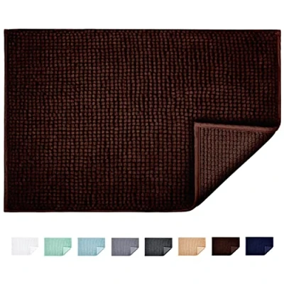 Bild av JARITTO Badrum halkfri matta badmatta chenille mikrofiber golvmatta mjuk maskintvättbar absorberande för dusch toalett 40 x 60 cm (mörkblå)