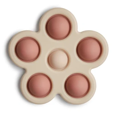 Bild av Mushie Tryckleksak För Barn och Spädbarn Sensorisk Leksak Stärker Koncentration Uppmärksamhet Säker Högkvalitet Ålder: 10+ månader Blommig Design (Rose/Blush/Shifting Sand)