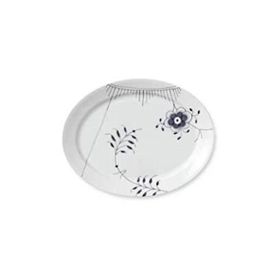 Bild av Royal Copenhagen Black Fluted Mega Plattor Platta Plate Oval 34 cm B: