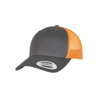 Bild av Flexfit Trucker Retro 2 TONE Keps, Storlek: One Size, Charcoal/neon orange