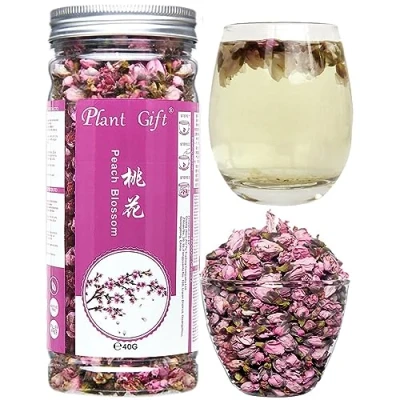 Bild av Plant Gift Dried Peach Blossom 40g/1.41oz 桃花 , torkad persikblommor, organiska torkade persikarblomma för te, ört, blommig DIY hantverk