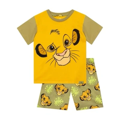 Bild av Disney Lejonkungen Pyjamas Simba Korta För Pojkar Sommarpyjamas Barn Gul 110