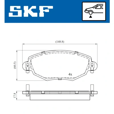Bild av SKF VKBP 80390 Jeu de plaquettes frein non préparé pour indicateur d&#039;usure FORD: MONDEO 3