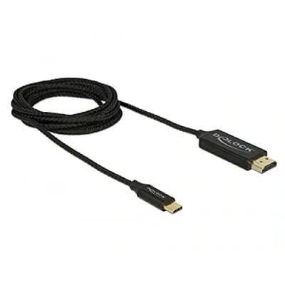 Bild av DELOCK USB kabel typ C till HDMI DP gammaldags läge 4K 60Hz 2 m koaxial