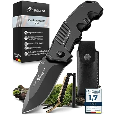 Bild av BERGKVIST® fällkniv K10 fickkniv i Utomhuskniv och jaktkniv med blad rostfritt stål eldstål