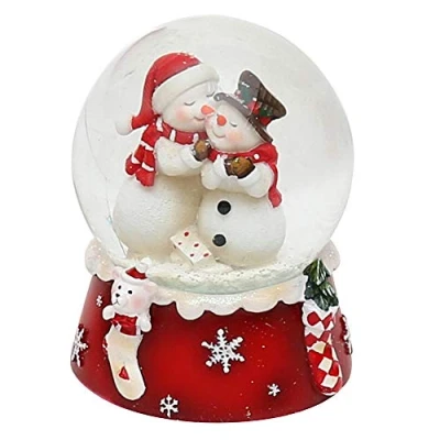 Bild av Dekohelden24 Snöboll, snögubbe Duo, röd vit, mått H/B/Ø kula: ca 8,5 x 7 cm/Ø 6,5 cm, 501065 SM