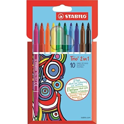 Bild av STABILO Trio 2 in 1 Felt tip pen and fineliner one Set of 10 pieces