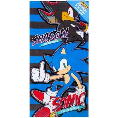 Bild av SONIC THE HEDGEHOG Handduk pool flicka pojke och tonåring handdukar badrum stora bomull dusch strand snabbtorkande 140 x 70 cm (multi, cm)