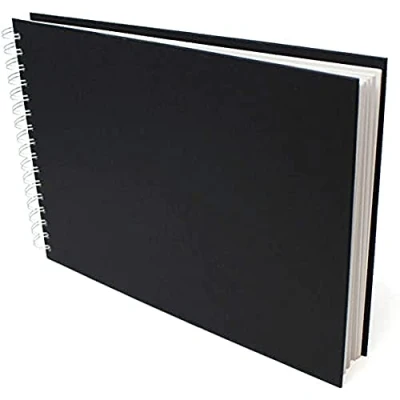 Bild av Artway Studio Spiralbunden A4 skissbok Landskap 96 sidor/48 blad med 170 gsm ritpapper Svart inbunden