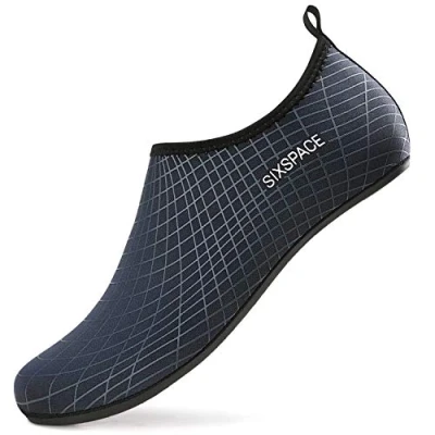 Bild av Sixspace Herr dam badskor, vattenskor, strandskor, snabbtorkande slip on ventilerande simskor, surfskor för strand, pool, surfing, yoga, 490 mörkblå, 45 EU