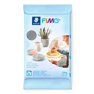 Bild av STAEDTLER lufttorkande modelleringsmassa FIMO Air, grå, omedelbart användbar, ingen bränningsprocess behövs, 250 g, behaglig känsla, klibbar inte, minst 95% naturliga råvaror, 810380