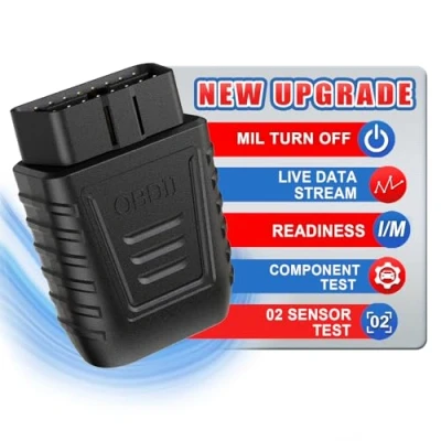 Bild av OBD2 Bluetooth 5.0 Diagnostisk Enhet, Trådlös Bildiagnostisk Scanner med Full System Scanning, Motor Mild Smoke Test Prestandatest, Felkodsläsare Lämplig för iOS och Android (Svart)