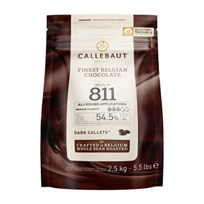 Bild av Callebaut Belgian Dark Couverture Chocolate Semisweet Callets, 54.5% 5.5 Lbs