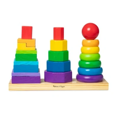Bild av Melissa &amp; Doug Geometrisk staplare Utvecklingsleksak Motorik Problemlösning 2+ Present till pojke eller flicka